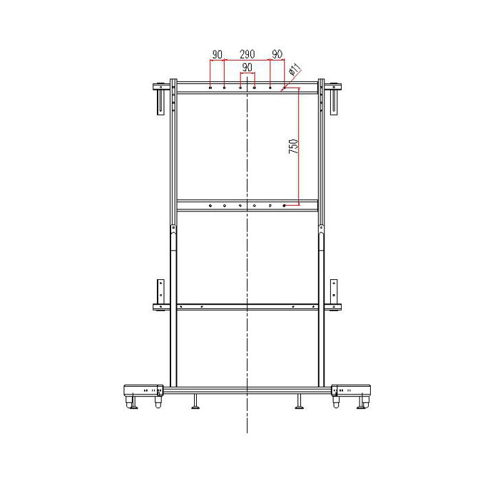 Stand móvel para quadros interativos para uso com projetores 1