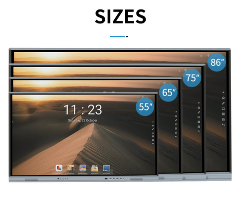 Monitor da tela do diodo emissor de luz do toque do tela plano 4K Android 11 interativos do LCD multi com o entalhe de OPS para a educação