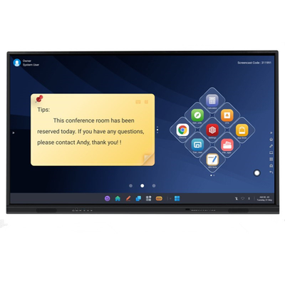 Display interativo de tela sensível ao toque de 86 polegadas 4K Smart Board para escolas corporativas