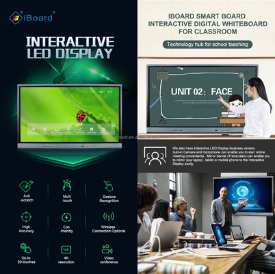 86 polegadas All In One Computador Interativo Touch Screen Smart TV Monitors Display Equipamento para ensino e reunião
