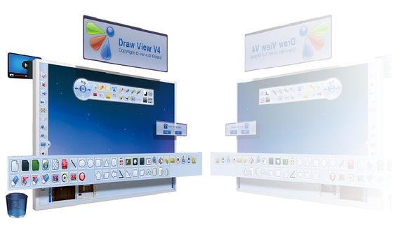 Toque Whiteboard interativo da série da escola T multi 10 pontos da cor de prata com software de ensino