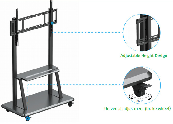 220lbs suporte móvel eletrônico 800x600mm para o monitor do tela táctil