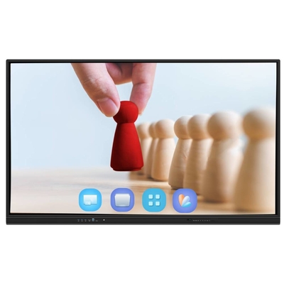 Android 13 IR Interativo Whiteboard Finger Touch 65 75 86 polegadas 4K Smart Panel Display com wifi RJ45 compartilhamento sem fio de pad / telefone / laptop para reuniões de escritório da escola