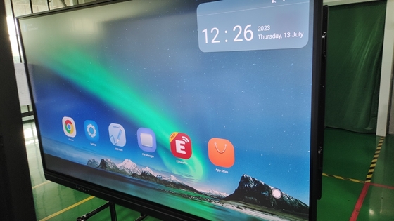 Painel de tela de toque interativo 65 75 86 98 polegadas USB HDMI 20 pontos Android 13 8+128G PC OPS Display Para Escolas
