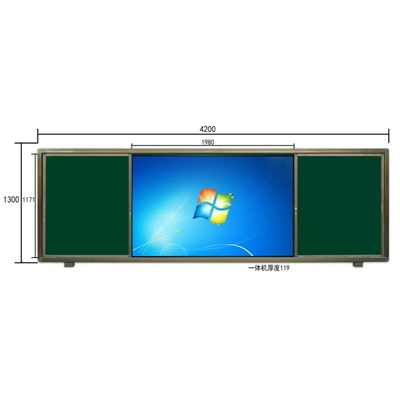 Ecrãs interativas de painel plano de 75 polegadas com painel branco deslizante