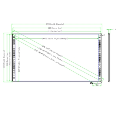 Tabuleiro interativo de 102 polegadas: proporção de aspecto 6:9 cores opcionais
