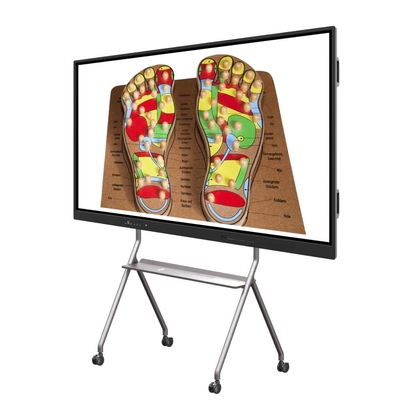 Interativo 4K Ultra HD LCD Smart Board Windows OS 10/11 Pro Montagem em parede Vidro temperado Construído em alto-falantes Touch