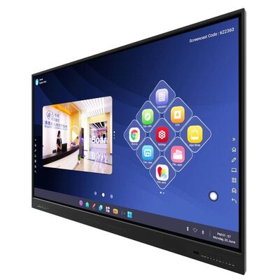 65 75 86 polegadas 4K Ultra HD Windows OS Smart Board Screen LCD montado na parede com suporte móvel