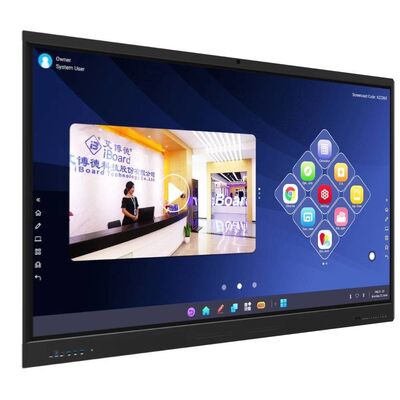 65 75 86 polegadas 4K Ultra HD Windows OS Smart Board Screen LCD montado na parede com suporte móvel