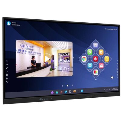 65 75 86 98 polegadas LCD Smart Board Interativo 4mm vidro temperado Android Windows 10/11 Pro Touch Finger Smart Monitor