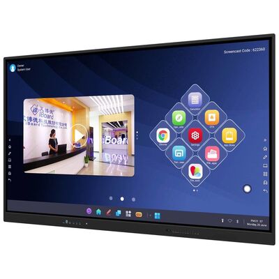 65 75 86 98 polegadas LCD Smart Board Interativo 4mm vidro temperado Android Windows 10/11 Pro Touch Finger Smart Monitor