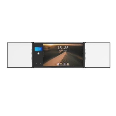 Sistema duplo de quadro branco gravável de 75 polegadas Compatível com Android Windows Linux Ma OS para apresentação de treinamento