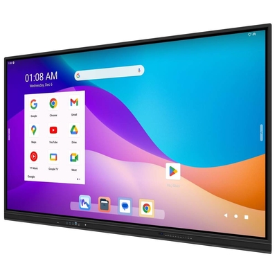 Compartilhamento sem fio 20 pontos de toque Android 14 Tabuleiro Interativo Com Usb Tipo-c Hdmi Port For Teach