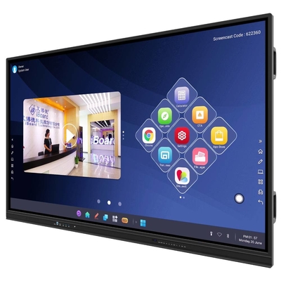 110 polegadas IBoard Tabuleiro Interativo Touch Screen TV Tabuleiro Interativo Com Câmera de 48MP, 4K UHD Touchscreen Display, Tempo de Resposta de 8ms, Android OS, Open App Ecosystem For School Conference