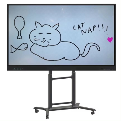 iBoard TV Mobile Cart TV Mount Altura ajustável 42''- 86 "interativo painel plano Trolley Stand Bracket Piso de apoio