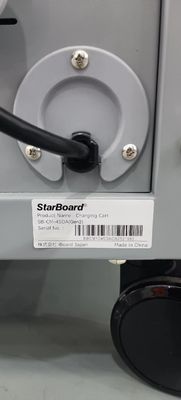 CE AC Carregamento DC Carregamento e USB Tipo-A Tipo-C Armazenamento em cofre Ipad Carrinho de carregamento Cabine de carregamento móvel com rodas