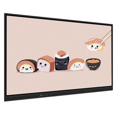 Monitor de tela interativa touch 65 polegadas Android WIN All In One Camera Mic 50 pontos de toque Ai Função de caneta de texto Escrever com software Para oficina reunião da escola