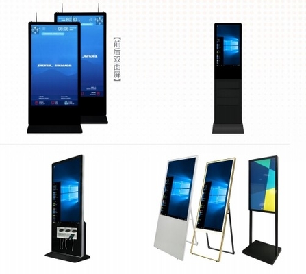 Display de sinalização digital em pé de 43 polegadas, 178 graus, aprovação da FCC, quiosque de publicidade, toque capacitivo com sistema Android ou Windows.