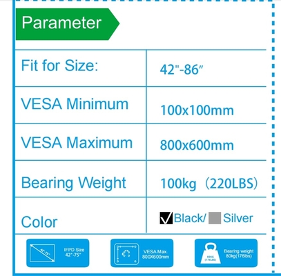 55" - 86" Stand de TV móvel ajustável com rodas, compatibilidade para 43" - 100" telas planas / curvas até 220 lbs quadro de aço, 5 opções de altura, carrinho de TV rolante