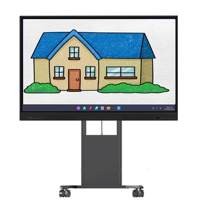 4K Resolução Interativo Painel Flat 350 Brilho Alto Brilho E 15W * 2 alto-falantes Android 13 Tabuleiro Interativo Para Educação Escolar E Reunião