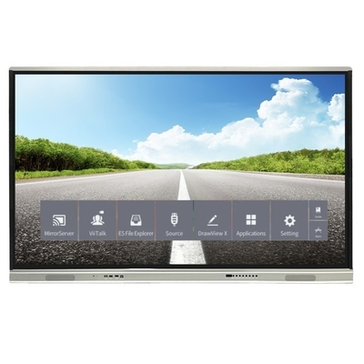 4K Resolução Interativo Painel Flat 350 Brilho Alto Brilho E 15W * 2 alto-falantes Android 13 Tabuleiro Interativo Para Educação Escolar E Reunião