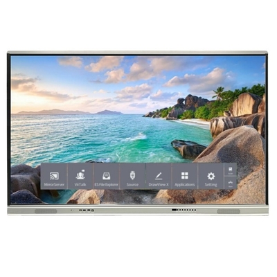 Versão mais recente Sistema Android Painel Interativo Flat Com Alto Contraste 1200:1 E Velocidade do Cursor 100 Dot/S 20 Ponto de Toque suportado com painel interactivo de compartilhamento de tela