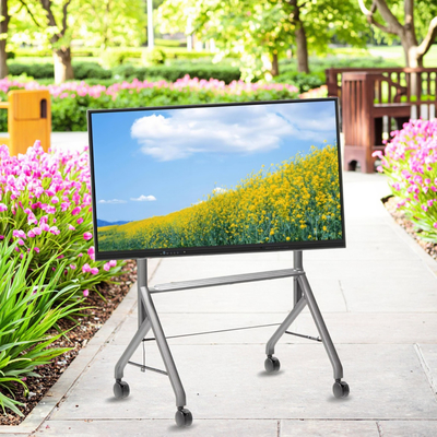 Novo Suporte para Lousa Interativa Móvel de 42 a 75 Polegadas, Monitor de TV, Suporte Móvel Elevatório, Capacidade Máxima 60KG, Rodas Potentes, Fácil Movimentação para lousa interativa e suporte móvel