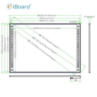82 polegadas Interativo Whiteboard Smart Board Whiteboard IR Touch Board