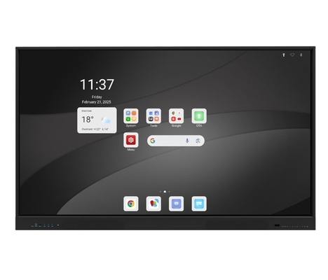 Android de ponta (16+256GB) 75 polegadas Interativo Painel Flat Suporte sistema duplo