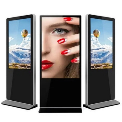 Display de sinalização digital em pé de 43 polegadas, 178 graus, aprovação da FCC, quiosque de publicidade, toque capacitivo com sistema Android ou Windows.