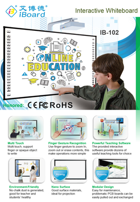 Iron Sheet IR Interactive Whiteboard Com Sistema Operacional Windows E USB Data Port Equipamento de Uso Educativo Escolar Tabuleiro Interativo IR Eletrônico
