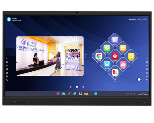 75 polegadas IBoard Ultra HD 4K Resolução Interativa Display de Painel Flat ¢ Digital interactive whiteboard com tela multi-touch, anti-brilho e tela durável para reunião sala de aula Aprenda