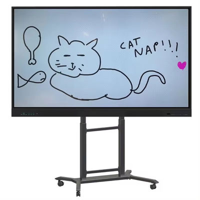IBoard Altura ajustável 42 "-86" Trolley Multi Mobile TV Cart para painel plano interativo Smart Whiteboard VESA 100 * 100-800 * 600mm