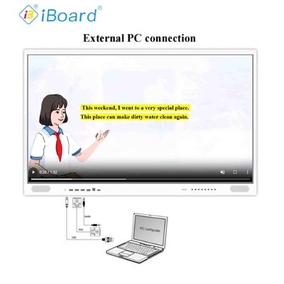 4K UHD Interactive Flat Panel Smart TV de 55 polegadas com sistema Android atualizado Equipamento de função de IA para reuniões de escritório em sala de aula