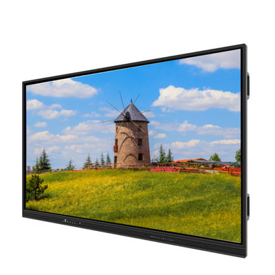 Quadro Interativo LED Inteligente 65 Polegadas 4K UHD com Tela Touch Android 14 Câmera Embutida Microfone PC Alto-falante WiFi Perfeito para Ensino Escolar, Conferências e Uso em Escritório