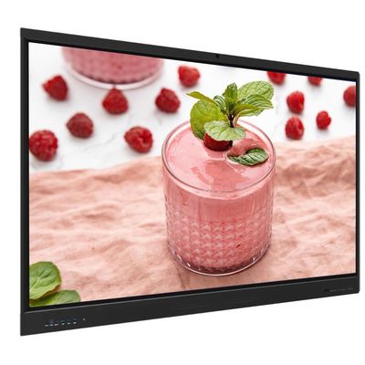Monitor Interativo com Tela Sensível ao Toque de 86 Polegadas Android 14 8+128G Com Alto-falante Câmera Microfone Sensor de Luz Software Integrado Wi-fi Apresentação Sem Fio de Tablet Celular Laptop