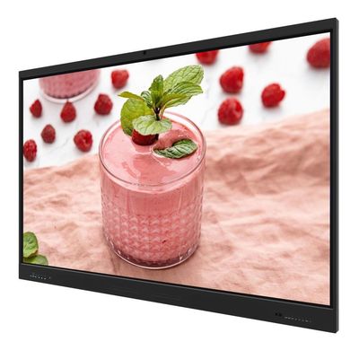 Monitor Interativo com Tela Sensível ao Toque de 86 Polegadas Android 14 8+128G Com Alto-falante Câmera Microfone Sensor de Luz Software Integrado Wi-fi Apresentação Sem Fio de Tablet Celular Laptop