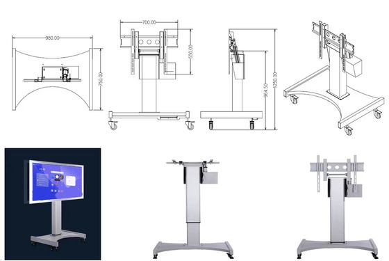 Monitor Interativo com Tela Sensível ao Toque com Altura Ajustável Motorizada Smart Board Use Suporte Eletrônico Móvel Suporte Flexível de Boa Qualidade