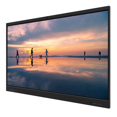 Quadro Interativo de Vidro Temperado Anti-reflexo de 86 Polegadas, Alto-falante 5000:1 Integrado, Wi-fi, Bluetooth, Hotspot, Sensor de Luz, 50 Pontos de Toque para Conferência, Sala de Aula, Crianças