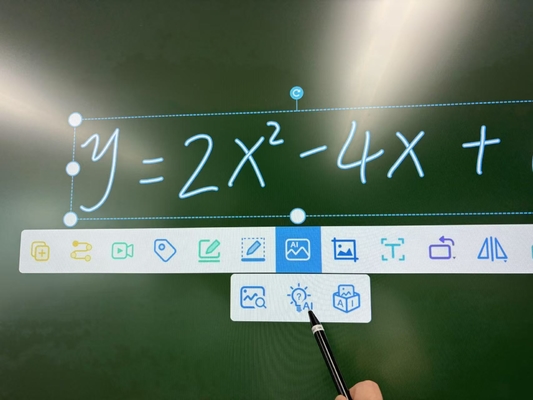 Quadro interativo de tela plana com função de IA para educação, conferências e reuniões, quadro branco com tela sensível ao toque inteligente, design personalizado, conexão HDMI USB, quadro interativo infravermelho por atacado da fábrica.