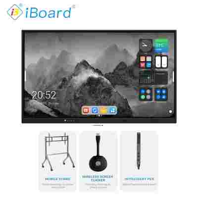 Painel Interativo de 75 polegadas e Painel Flat Touch Smart Board com Android 14 8+128G para Educação