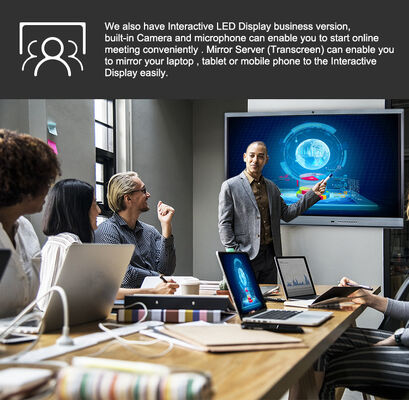 Multi Touch Screen Anti Glare Mobile Stand Lcd Digital Interactive Smart Board 55 65 75 polegadas Painel Interativo Flat