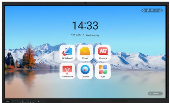 Factory Direct IBoard TE-QS Série Android 14 8+128G Display interativo de painel plano All In One Sistema Windows Opcional Projeção de tela sem fio Tabuleiro interativo Para reunião de conferência de escritório