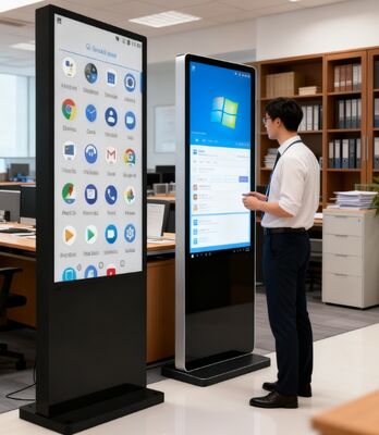 Monitor de publicidade digital de 55 polegadas com infravermelho / PCAP Touch e Android / Windows OS para uso comercial