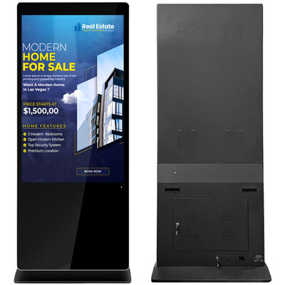 Sinalização digital LCD personalizada com resolução de 3840 * 2160 500 Nits Brilho e função SDK para publicidade interna e externa