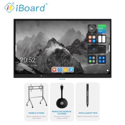 Quadro Interativo IBoard 4K Ultra HD com Tecnologia de Toque Infravermelho e Sistema Operacional Duplo para Ensino Inteligente