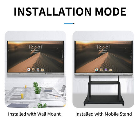 Android System 13 Interactive Flat Panel com 6 Micrômetros Array e vidro temperado de 4 mm para ambientes profissionais