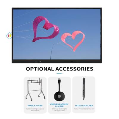 Painel Plano Interativo IBoard Factory Android 9.0 com 50.000 horas de vida útil e 40 pontos de toque para ensino aprimorado