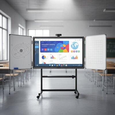 IBoard 4K 75 polegadas painel interativo plano com PC Android e quadros dobráveis para educação