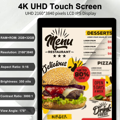 43 55 65 75 polegadas Indoor Capacitive Touch Screen Piso Standing Digital Signage 4K Commercial Display de Publicidade Interativa
